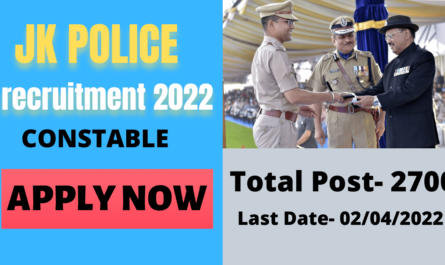  JK Police Constable Recruitment 2022 