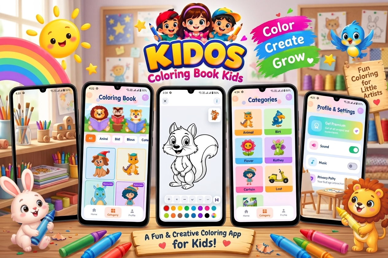 Easy Drawing Ideas for Kids: Animals, Cars, Flowers & More by Tech solver