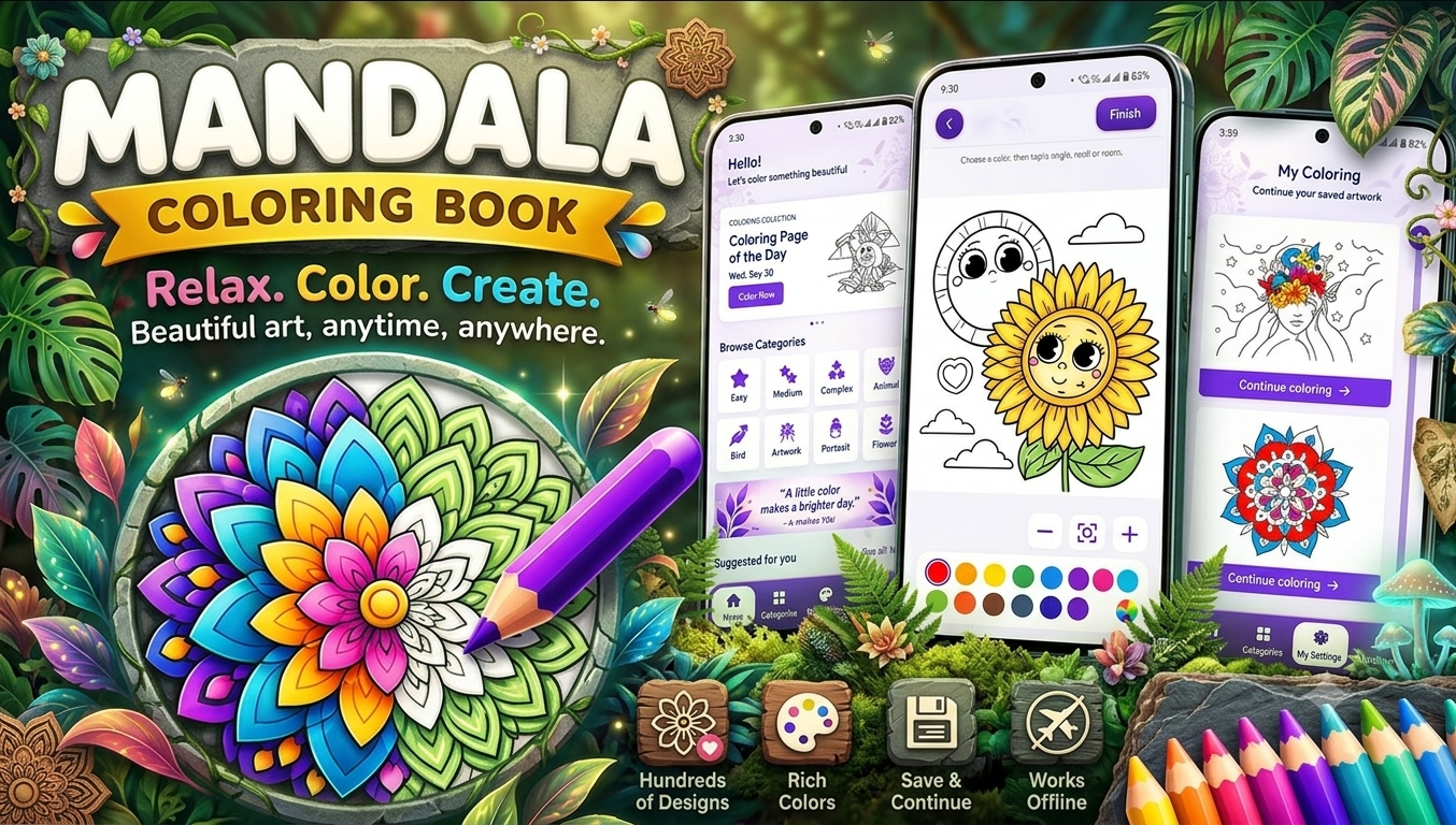 Best Coloring Apps for Relaxation: Top Android Apps to Unwind & De-Stress by Tech solver